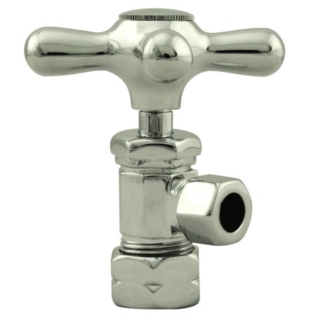 WESTBRASS Cross Handle Angle Stop Shut Off Valve 1/2-Inch Copper Pipe Inlet W/ 3/8-Inch Compression Outlet in D105X-05